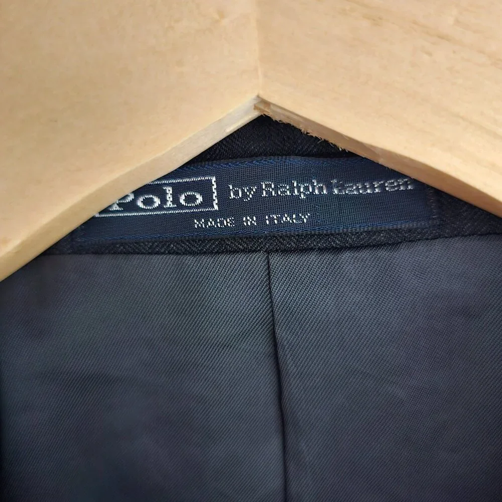 Ralph Lauren Polo 40R Black Solid 2-Button Sport Coat Blazer Jacket P376